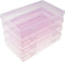 Goodma 4 Pieces Rectangular Plastic Boxes Empty Storage Organizer Containers with Hinged Lids for Small Items and Other Craft Projects (Pink, 7.1 ...