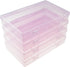 Goodma 4 Pieces Rectangular Plastic Boxes Empty Storage Organizer Containers with Hinged Lids for Small Items and Other Craft Projects (Pink, 7.1 ...