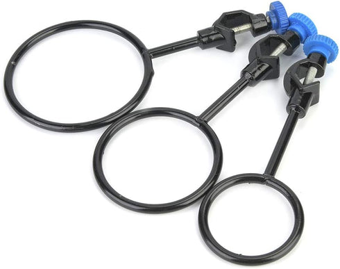 3 Pcs Laboratory Support Stand Clamps, Iron Steel Close Ring Black Coating Retort Clamp Support Ring Lab Stand Retort Set Set for Chemistry Physic...