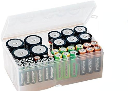 Dial Industries B331FN Battery Organizer Case 12 AAA, 12 AA, 6 C, 4 D Clear...