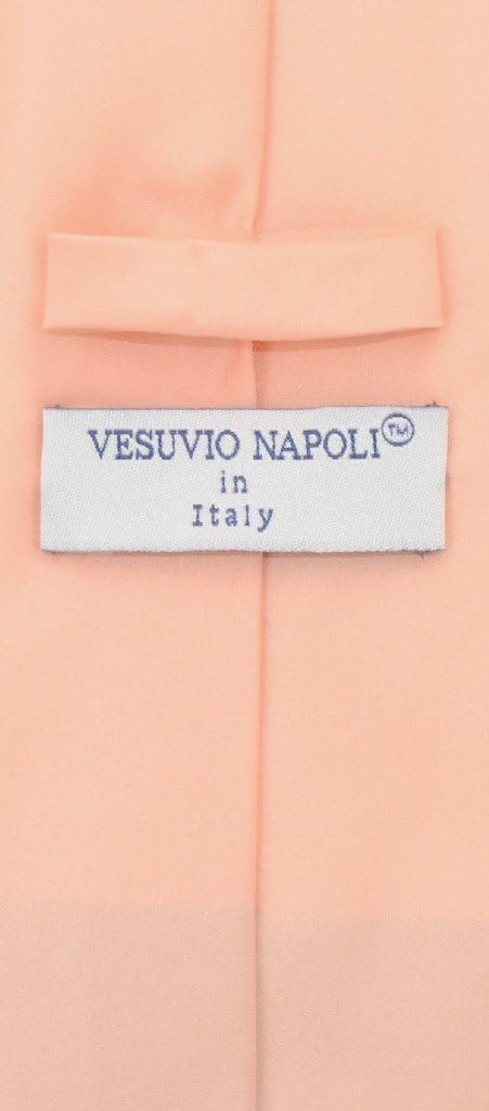 Vesuvio Napoli NeckTie Solid EXTRA LONG PEACH Color Men's XL Neck Tie...