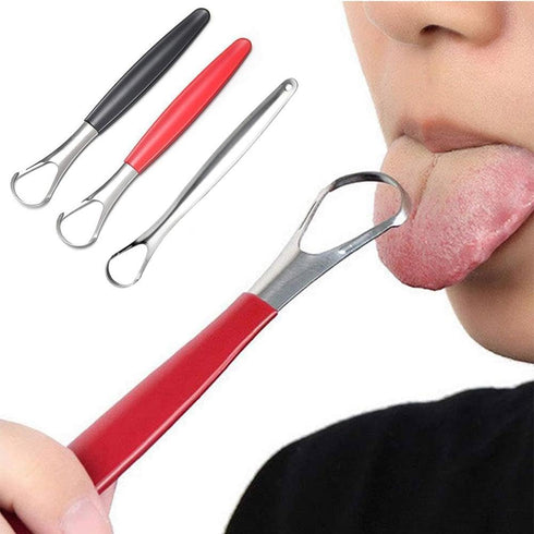 Silvery Tongue Cleaner Brushes Tongue Scraper, Tounge Scrappers Stainless Steel, Portable Tongue Scraper Reduce Bad Breath and Freshing Breath for...