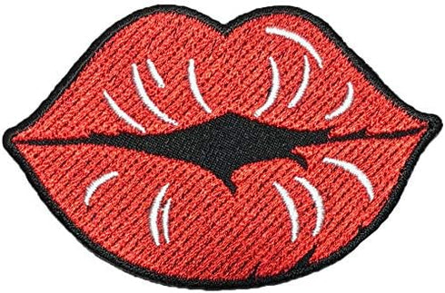 Red Lip Mouth Lipstick Lips Sexy Sew on Iron on Embroidered Applique Patch (Iron-Lip-RED)...