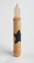 Set of 2 Primitive Battery Operated Wax-Dipped Taper LED Candles with Black Star on Side...