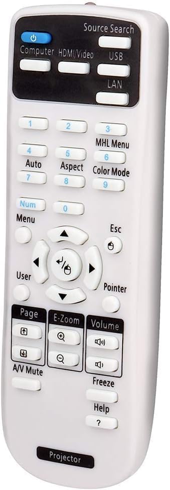 Replacement Projector Remote Control for Epson 1648806 EX3200 EX3240 EX5240 EX5250 EX7240 EX9200 VS240 VS340 VS345 PowerLite 1224 1264 1284 Home C...
