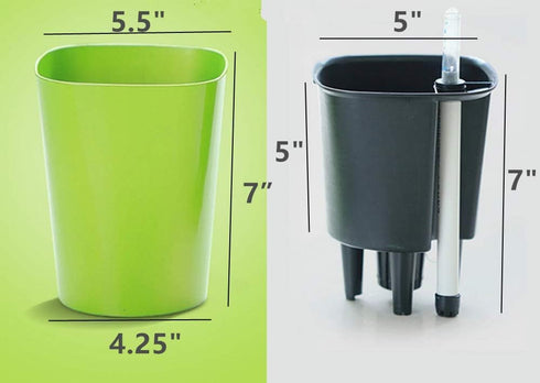 7 inch Plastic Self Watering Plant Pots with Water Level Indicator White Set of 1, Modern Decorative Flower Pots for All House Plants, Flowers, He...