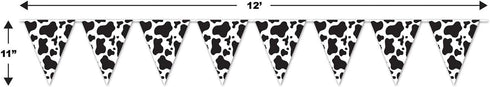 Cow Print Pennant Banner Party Accessory (1 count) (1/Pkg)...