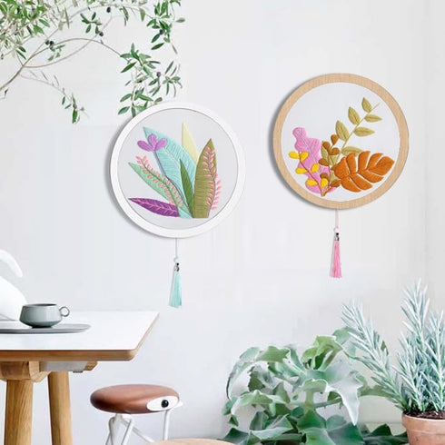 GetfuQi Embroidery Kit for Beginners -4 Sets Embroidery Kit for Adults,Easy Learn Hand Embroidery Set,Funny Plants Stamped Embroidery Starter Kit,...