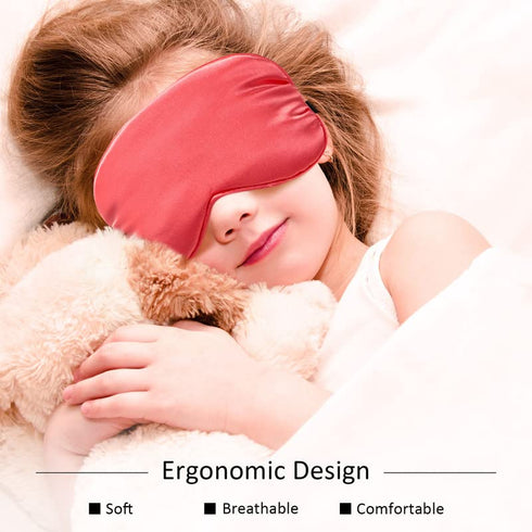 BBTO 4 Pcs Silk Sleep Eye Masks Smooth Soft Satin Eye Covers with Adjustable Strap Blindfold for Sleeping Blocking out Lights Travel Relaxation(Bl...