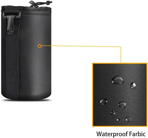 Lens Louch, Black Thick Protective Neoprene Large Camera Lens Case 7x3.5inch(17.5x9cm) for Large Size DSLR Camera Lens...