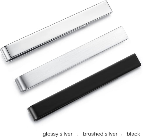 3pcs Honey Bear Mens Tie clip Set Tie Bar - Normal Size Stainless Steel For Business Wedding Gift,5.4cm...