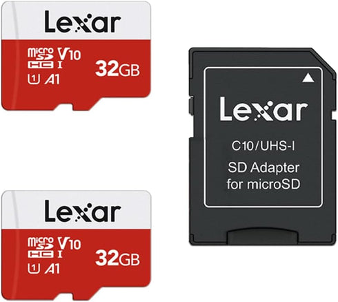 Lexar 32GB Micro SD Card 2 Pack, microSDHC UHS-I Flash Memory Card with Adapter - Up to 100MB/s, U1, Class10, V10, A1, High Speed TF Card (2 micro...
