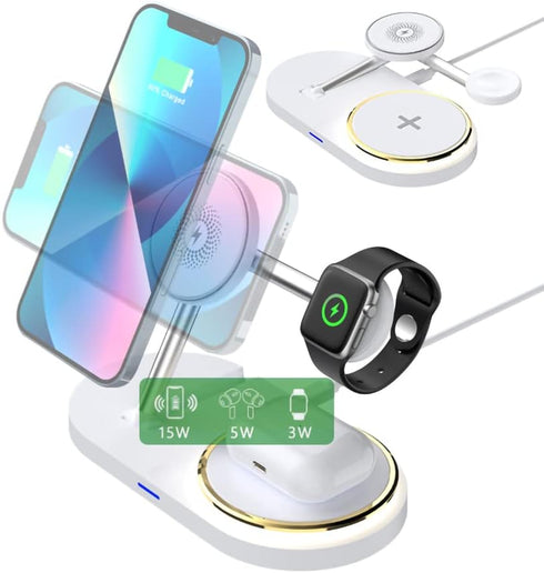 3 in 1 Cell Phone Wireless Chargers,Charging Station for Multiple Devices Apple,Fast Wireless Charger Stand for iPhone 14/13/12/11/Pro/Max,for App...