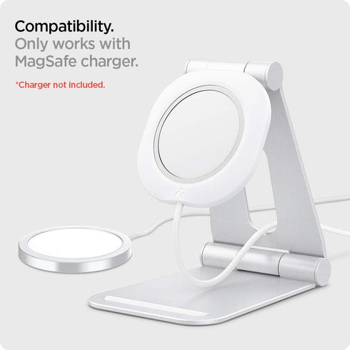 Spigen Mag Fit S Designed for MagSafe Charger Stand Aluminum Adjustable Phone Stand Compatible with iPhone 15/14/13/12 Series, AirPod Pro, AirPod ...