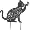 Haofy Cat Silhouette, 1 Piece of Lifelike Cat Yard Art Garden Metal Statue Decor, Hollow Decorative Stakes for Outdoor Farmhouse Pathway Lawn Deco...