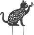 Haofy Cat Silhouette, 1 Piece of Lifelike Cat Yard Art Garden Metal Statue Decor, Hollow Decorative Stakes for Outdoor Farmhouse Pathway Lawn Deco...