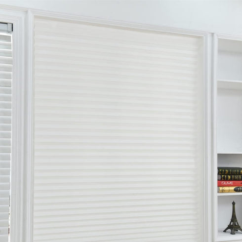 Temporary Blinds, Vertical Pleated Blinds No Drilling Self Adhesive Blinds Easy to Install Fits Blinds Window Roller for Bathroom Kitchen Living R...
