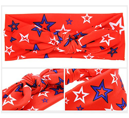 BinaryABC 4th of July Baby Headband,Flower America Flag Headband,independence Day Headwear Hairband,2Pcs...
