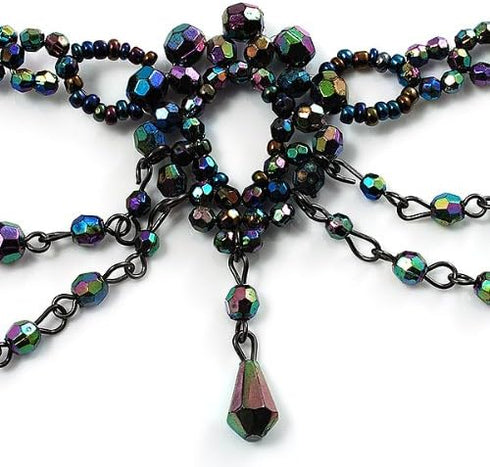 Peacock Victorian Beaded Choker...