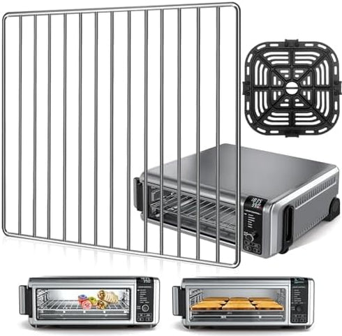 Air Fryer Rack for Ninja Foodi 10 in 1 SP101 Digital Air Fryer Countertop Oven, 13.4''*13.4'' Stainless Steel Air Fryer Accessories Roasting Steam...
