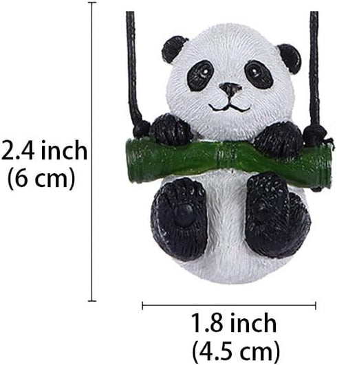 Cute Swinging Panda Car Mirror Hanging Accessories Fun Interior Rearview Mirrors Car Decorations (Panda)...