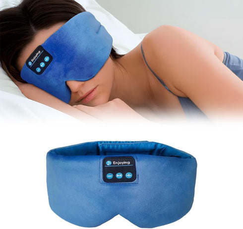 Sleep Headphones Bluetooth Eye Mask Soft Headband Headphones Blackout Sleep Mask Side Sleeper Wireless Sleep Headset Earbuds Speaker Microphone Tr...