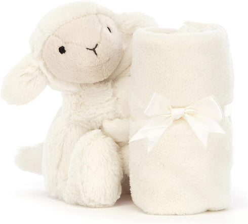 Jellycat Bashful Lamb Soother, 13.5 inches - Security Blanket & Lovey for Babies - Baby Gift...