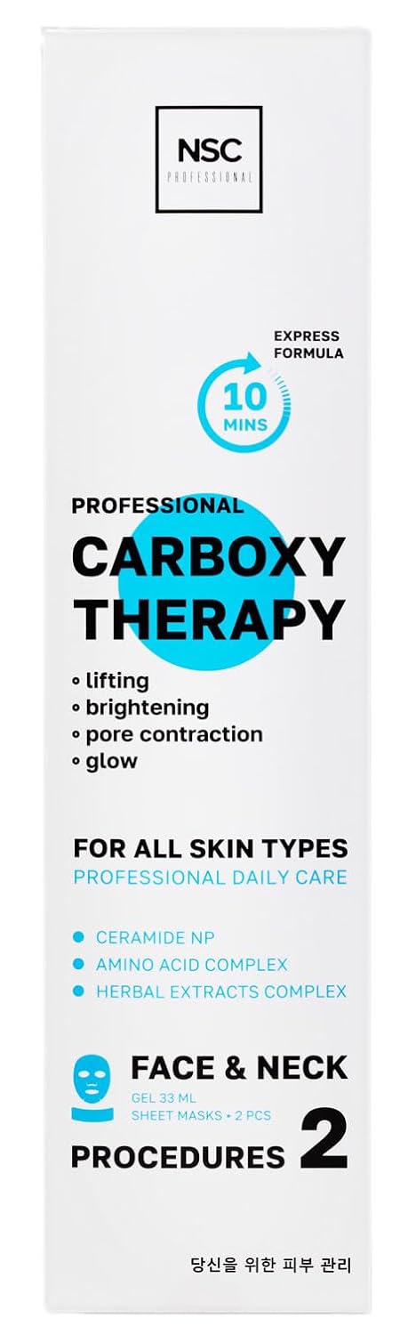 Name Skin Care Korean Carboxy CO2 Therapy Face & Neck Mask Set of 2 - Hydrating Oxygen Carboxytherapy Skincare Sheet Masks - Moisturizing Anti Agi...
