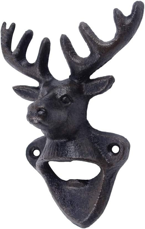 Treasure Gurus Cast Iron Wall Mount Deer Antlers Beer/Soda Bottle Opener Hunting Cabin Bar/Pub Decor...