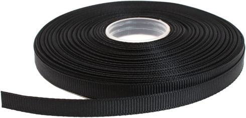 Solid Grosgrain Ribbon 25 Yard Each Roll 100% Polyester Woven Edge (1/4", Black)...