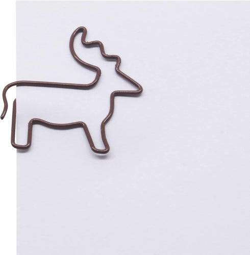100 Count Deer Shaped Paper Clips Great for Paper Clip Collectors or Office Gift - Comes in Round Tin with Lid and Gift Box (Brown)...