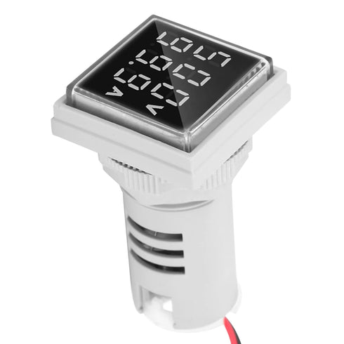 AC Current and Voltage Indicator, 22mm AC Voltage Current Display Meter, 0-100A 60-500V LED Display Voltmeter AC Ammeter Voltmeter Square Head Vol...