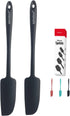 2-Pack Vovoly Silicone Jar Spatulas, Small Seamless Design Rubber Scraper with Stainless Steel Core, Heat Resistant and Non-Stick Mini Spatula for...