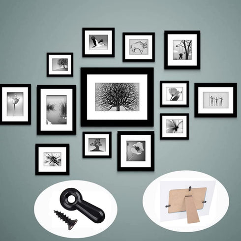 320PCS Picture Frame Turn Button Fasteners Set Picture Frame Hardware Backing Clips with Screws for Hanging Pictures, Drawing Crafts, Photos, Blac...