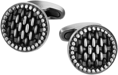 Fomissky Vintage Cufflinks for Men Silver, Retro Round Men's Cuff Links Wedding Gifts Shirt Accessories...
