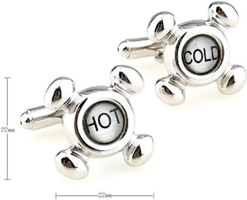 Faucet Hot Cold Plumber Pair Cufflinks in a Presentation Gift Box & Polishing Cloth...