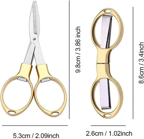 Folding Scissors,Safe Portable Travel Scissors,Zinc Alloy Handle Stainless Steel Telescopic Cutter for Home Office outdoor fishing?2PC?...