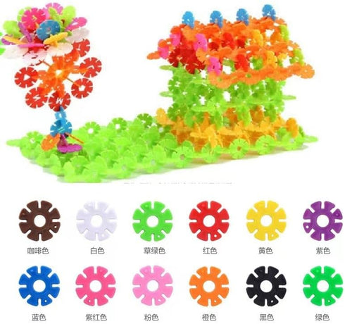 Snowflakes Building Blocks Set,Interlocking Plastic Construction Disc,Educational STEM Building Toys for Kids...