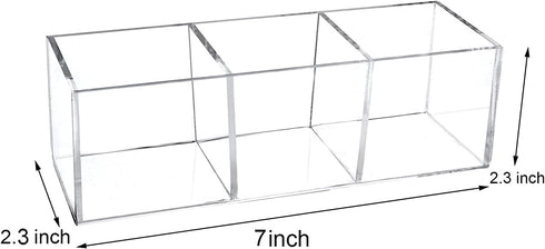 dedoot Acrylic Drawer Organizer, Clear 3 Compartment Makeup Organizer and Storage Small Clear Vanity Organizers for Makeup Brush, Home and Office ...