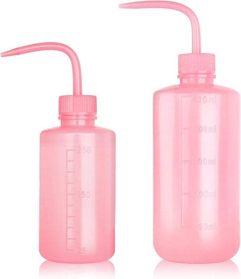 Melphoe 2Pcs 250ml 500ml Tattoo Wash Bottle, Plastic Squeeze Medical Lab Washing Bottle, Succulent Watering Can, Lash Water Bottle, 750ml, Pink...