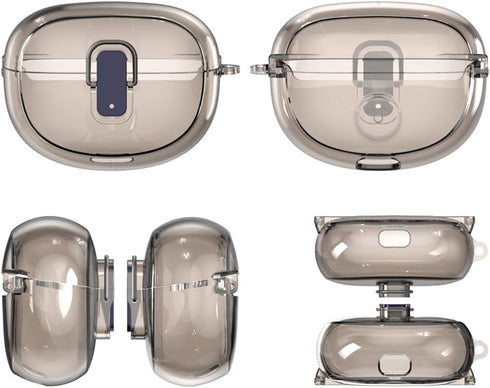 Case Cover for Bose Ultra Open Earbuds,Clear Soft TPU Protective Cover with Keychain and Cleaner Kit for Women Men Shockproof Skin,Clear Gray....