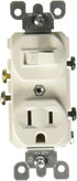 Leviton 5225 15 Amp, 120 Volt, Duplex Style Combination Single Pole Switch/Receptacle, Grounding, White......
