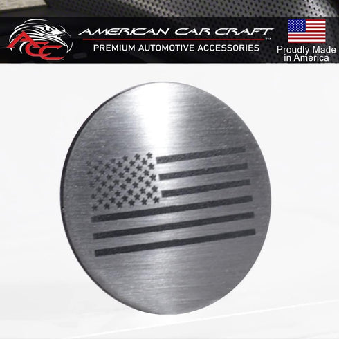 American Car Craft Dial Shifter Trim Plate Etched Flag, Brushed Stainless - Etched USA Flag Style...