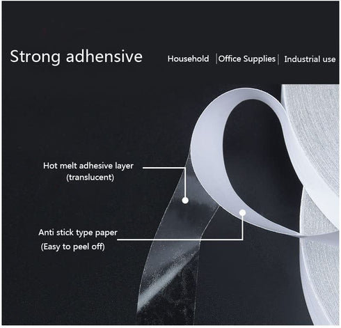 16 Rolls Double-Sided Tape Adhesive Sticky Tapes for Scrapbooking, Photos, Invitation Cards, Paper, DIY Crafts and Office School Stationery Suppli...