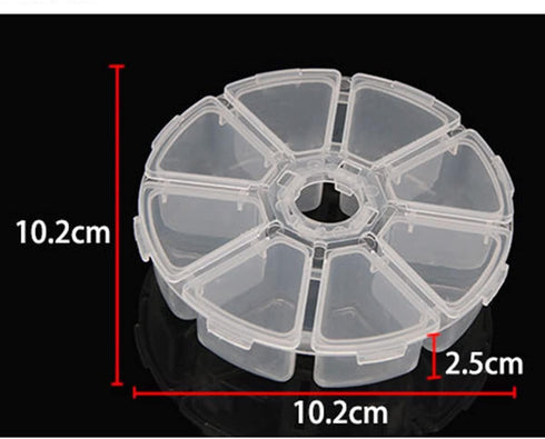 4 PCS 8 lattices Transparent Round Plastic Boxes Empty Storage Organizer Containers with Hinged Lids for Small Items and Other Craft Projects(4 x ...