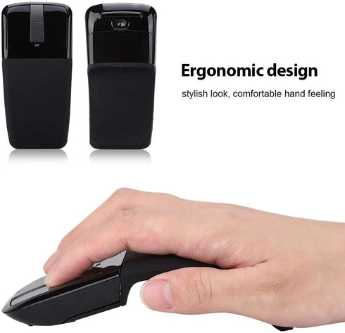 2.4G Mouse 1600DPI Ergonomic Foldable Optical Touch Mouse with USB Receiver Suitable for PC Laptop for Notebook for...
