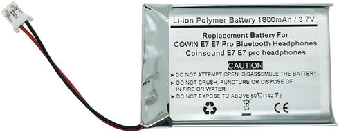 1800mAh 3.7V Replacement Battery for COWIN E7 E7 Pro Bluetooth Headphones, Coinsound E7 E7 pro Headphones...