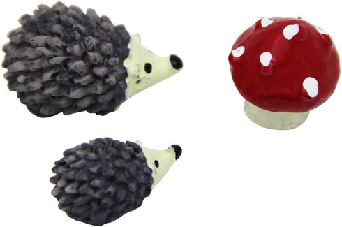 Hedgehog Mushroom Fairy Garden Miniature Pond Ornaments Accessories for Miniature Garden Accessories, Home Micro Landscape Decoration Garden Sculp...