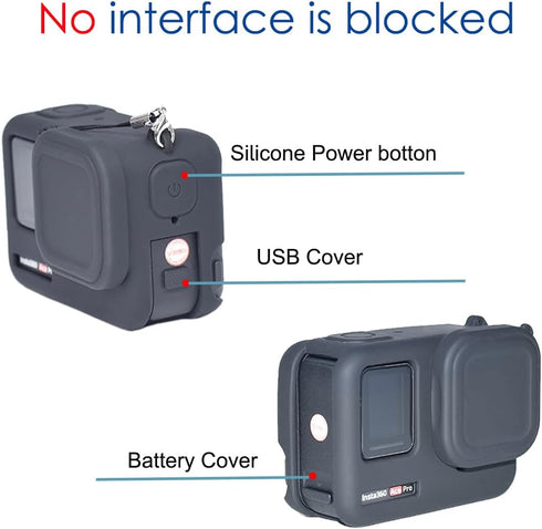 Fotoleey Silicone Case Screen Protector Lens Protector and Lens Cap for Insta360 ace pro...