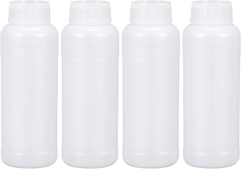 PE Plastic Food Grade Bottles, Wide Mouth Lab Reagent Bottle, Liquid/Solid Sample Seal Sample Storage Container Chemical Bottle (Translucent, 17oz...